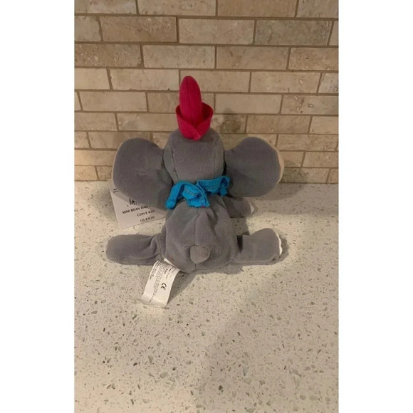Disney Store Dumbo Bean Bag 8" Plush Stuffed Toy Dumbo  w Tags 90s - B9 - Picture 3 of 5